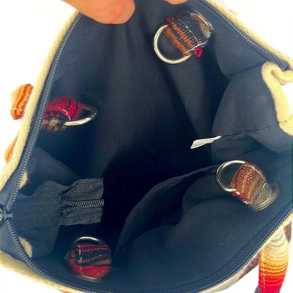 El Paso Saddle Blanket Striped Multicolor Tote Bag Purse Navajo Western Boho - Picture 8 of 10